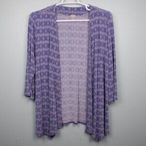 Chico's Travelers slinky knit blue open cardigan-2